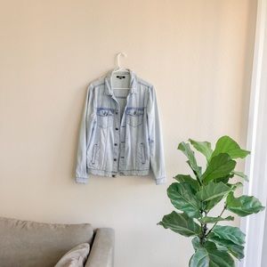 Oversized ripped jean jacket